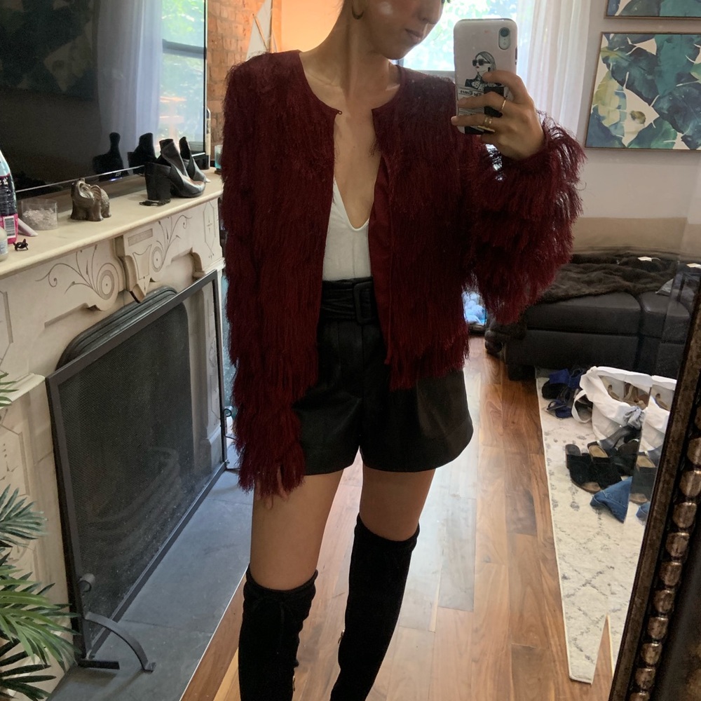 Tularosa Maroon Fringe Jacket